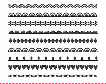 Clipart SVG de borde de encaje, divisores, patrón sin costuras (descarga digital)