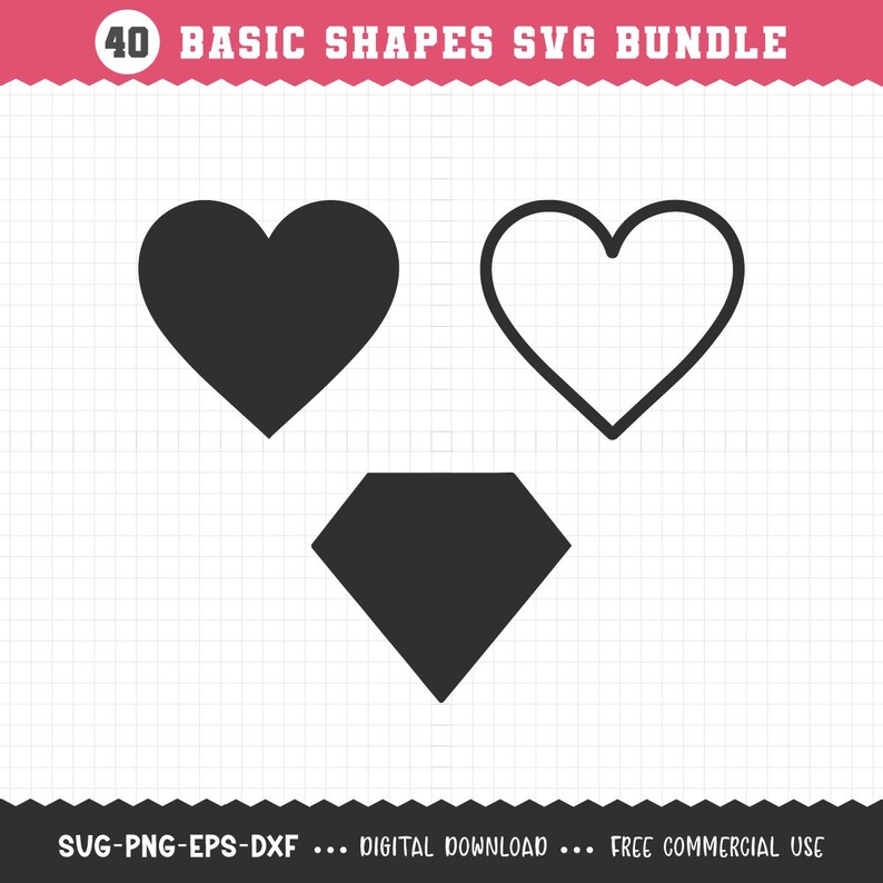 Basic Shape SVG Bundle / Basic Shape PNG Bundle / Shapes SVG / Label ...