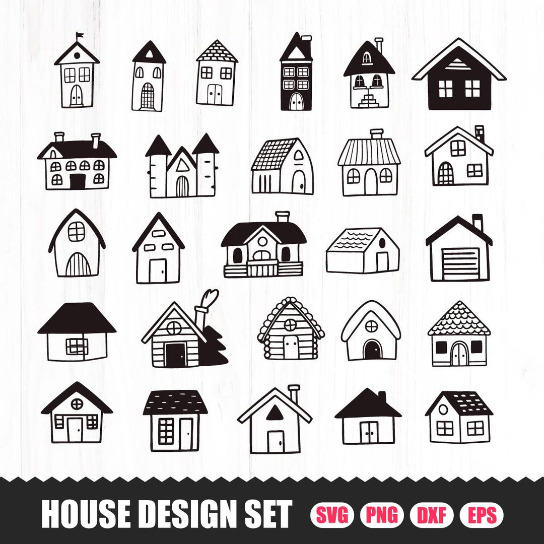 House SVG Bundle, Doodle Home Clipart (digital Download) - Etsy