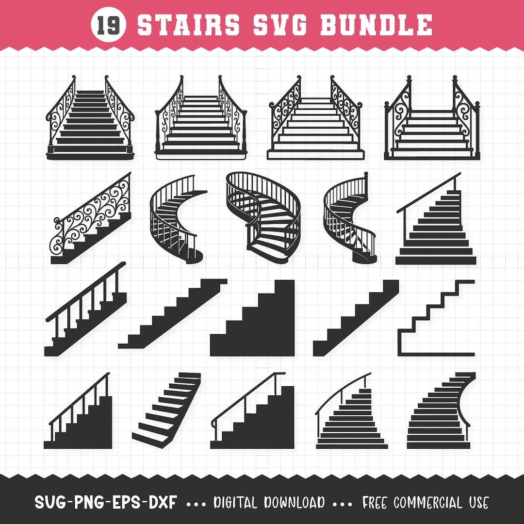 Stairs SVG / Staircase SVG / Stairs PNG / Steps Svg / Stairs Clipart ...