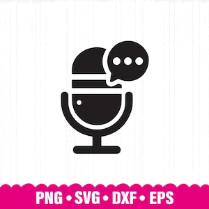 Microphone Svg, Microphone Clipart, Microphone Vector, Microphone Cut Files, Microphone Cricut, Microphone Png, Podcast Svg