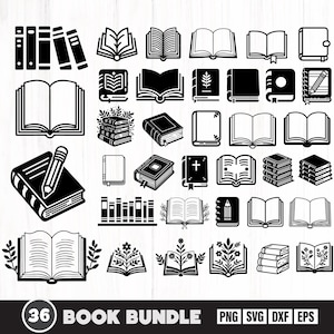 Boeken svg bundel, Floral boek Svg, boeken gesneden bestand, open boek Svg, boekenbundel Svg, boekenliefhebber Svg, boeken Svg, boek silhouet