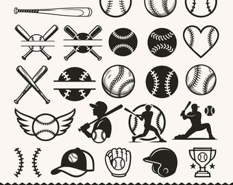 Baseball SVG Bundle, Baseball SVG Files, Baseball Png Bundle, Baseball Silhouette, Baseball Clipart, Baseball Monogram, Instant Download
