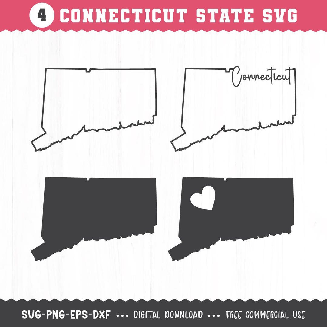 Svg Ct Connecticut Outline SVG / Connecticut State SVG / Connecticut SVG ...