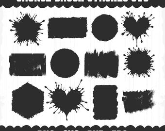 Grunge Brush Strokes SVG, Splatter Texture Clipart (Digital Download)