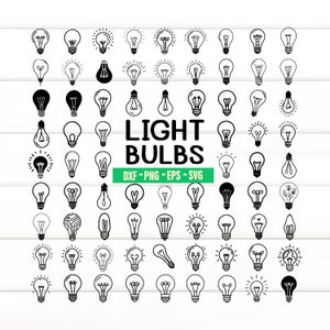 Pacote Light Svg, Lâmpada svg, Lâmpada Png, Arquivos de corte de lâmpada, Bright Svg, Pacote de lâmpada, Lâmpada, Download instantâneo, Luz