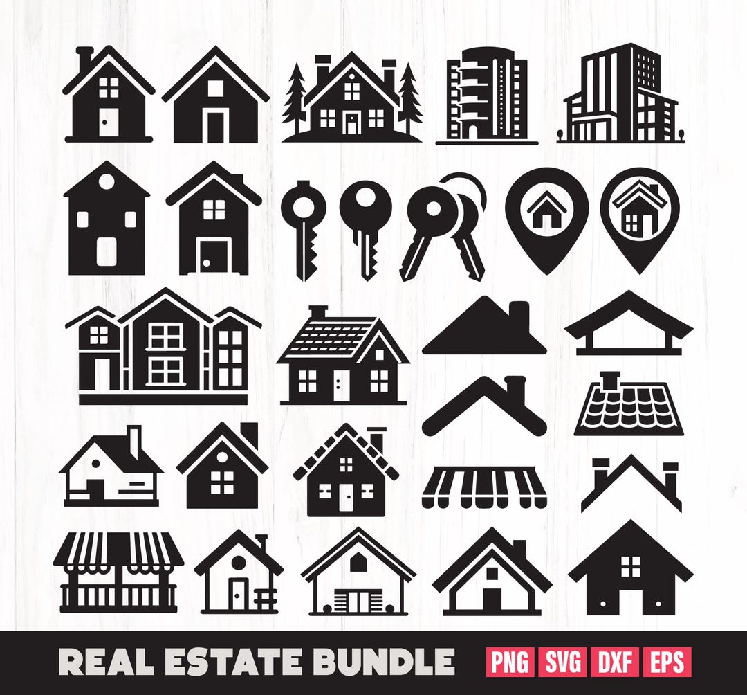 House SVG Bundle, Real Estate Clipart (digital Download) - Etsy