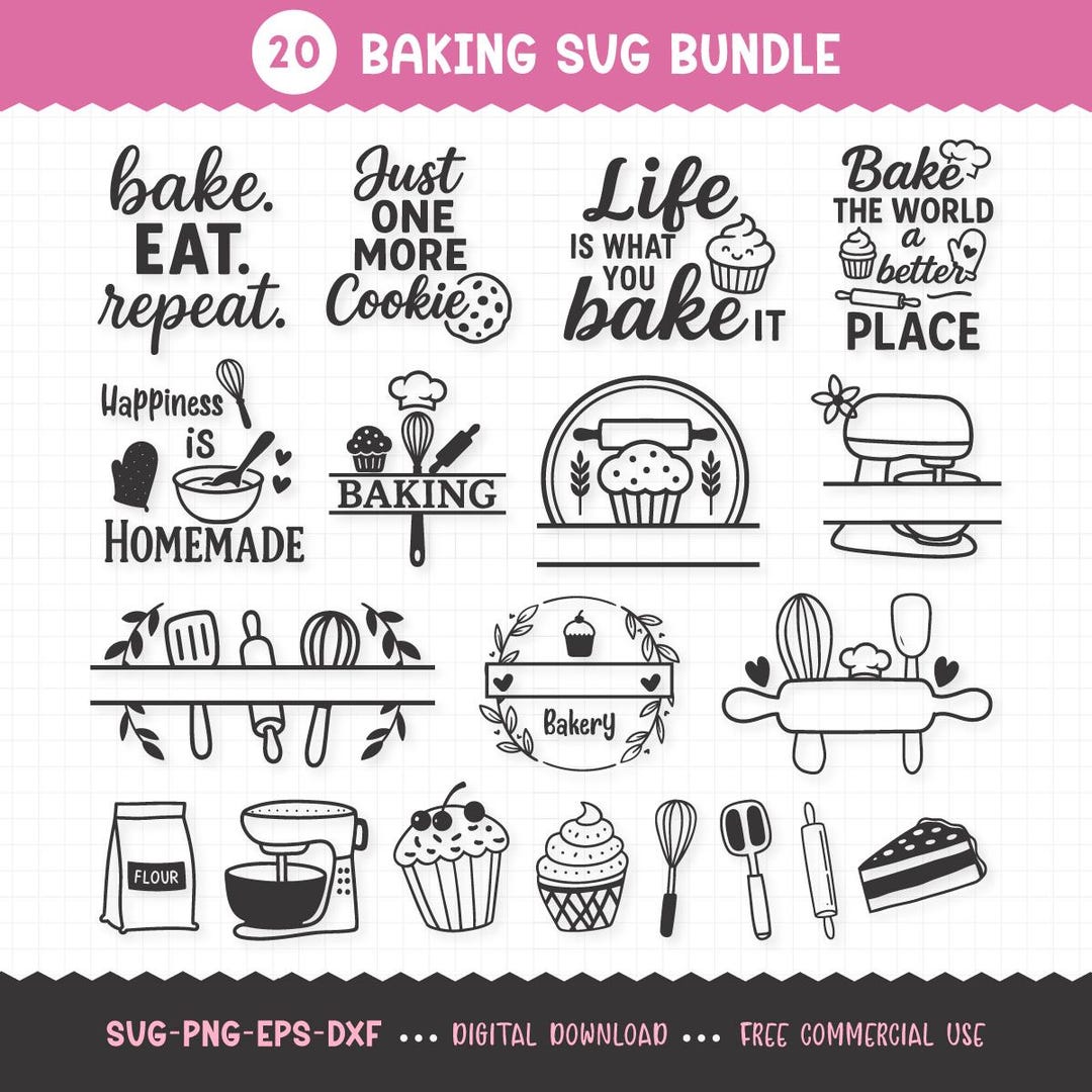 BAKING SVG Bundle, Baking SVG, Bakery Svg, Baking Clipart, Baking Cut ...