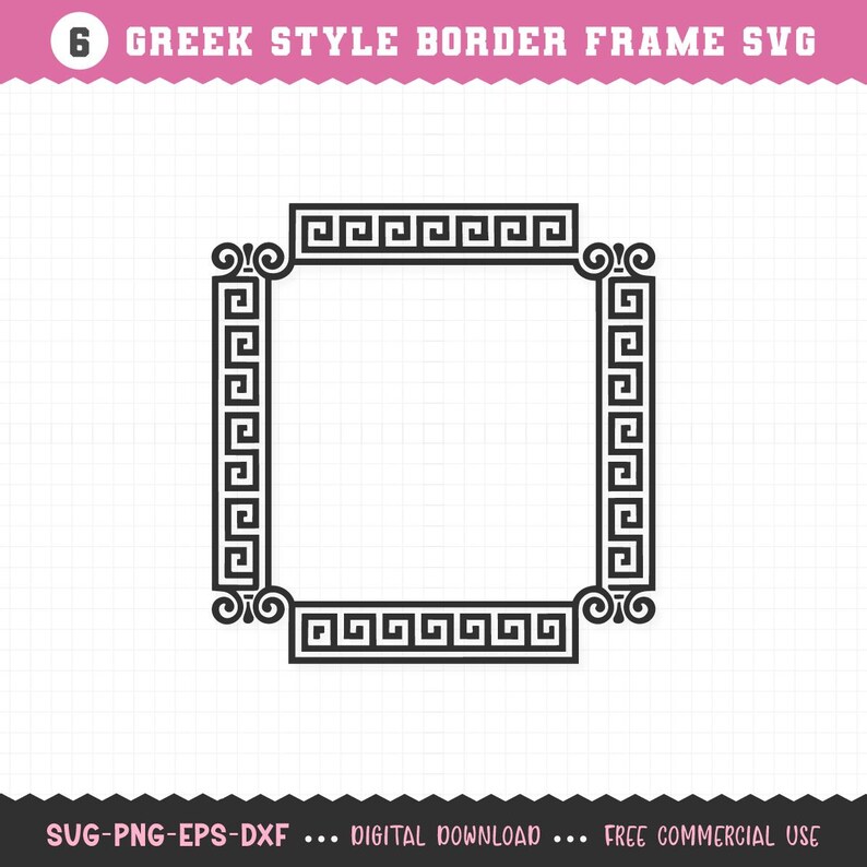 Homemade Greek Frame Greek Frames SVG, Greek Key Frame SVG, Frame SVG Files, Frame Clipart ...