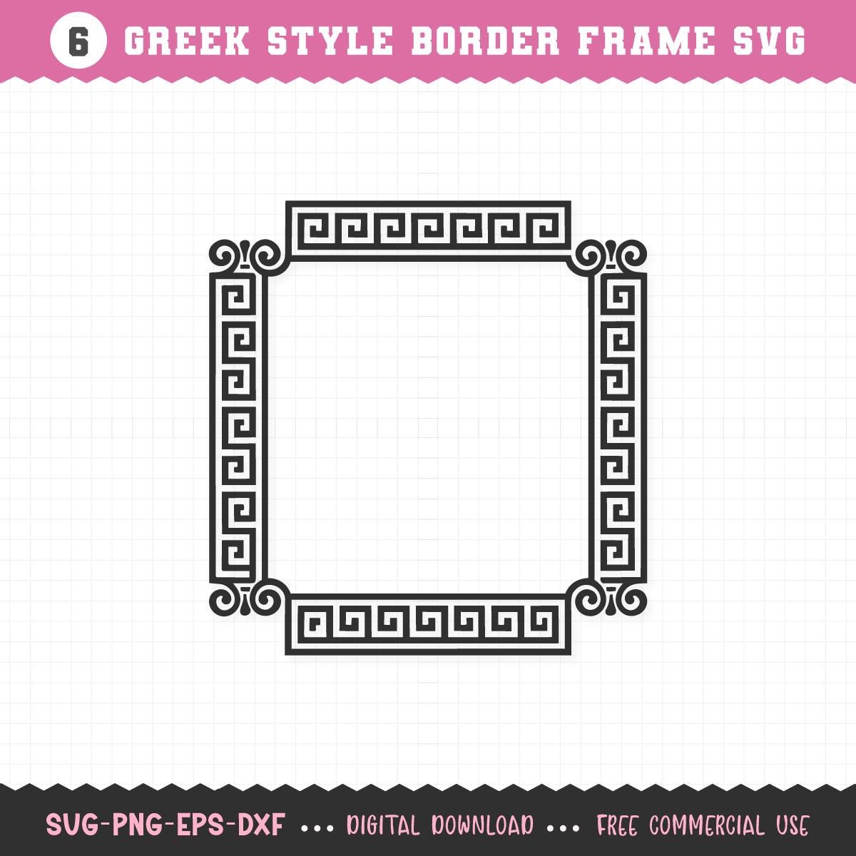 Greek Key Frame Design Greek Frames SVG, Greek Key Frame SVG, Frame SVG Files, Frame Clipart ...