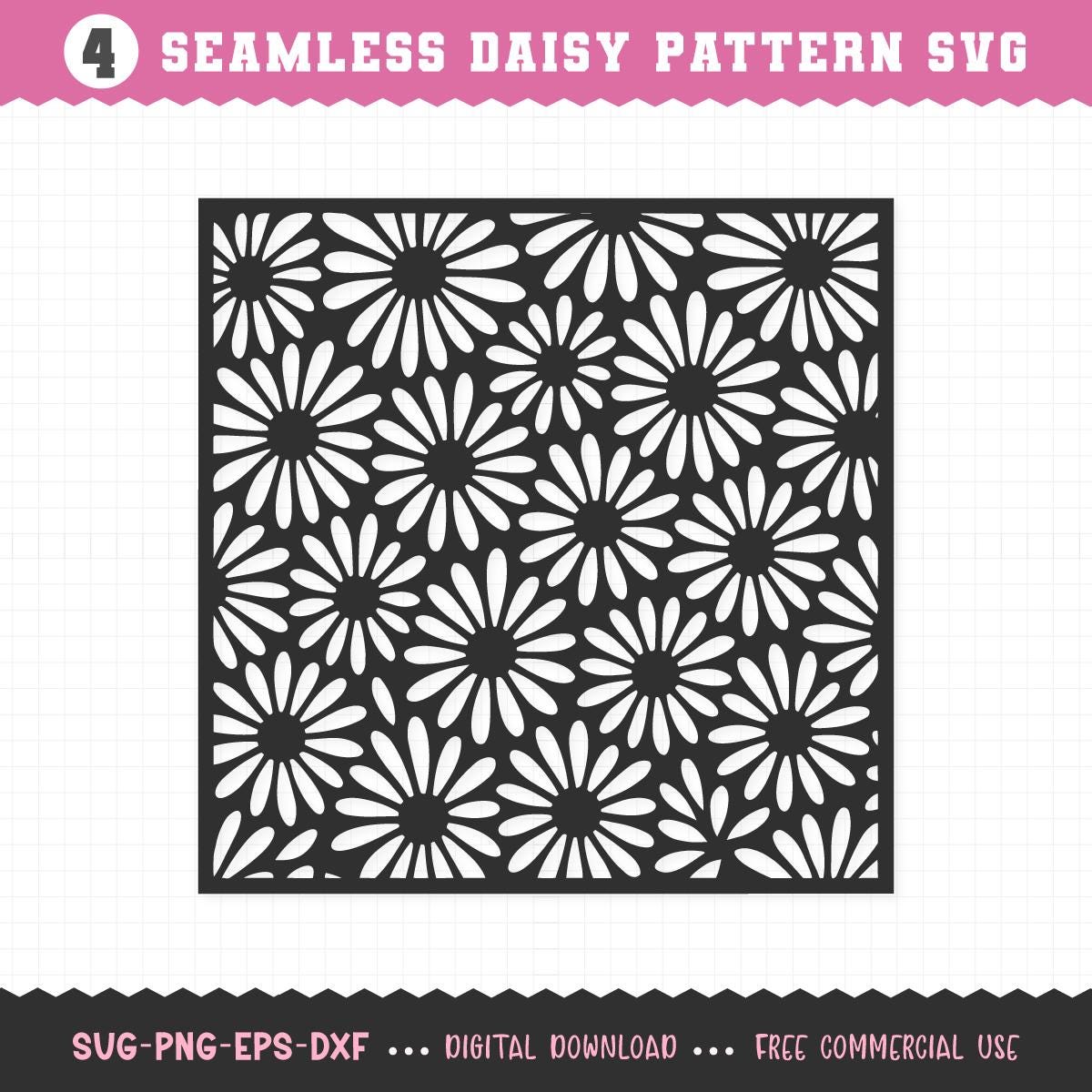 Daisy Pattern SVG, Seamless Daisy SVG, Daisy Pattern, Daisy Print ...