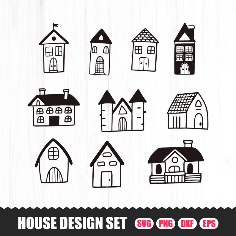 House SVG Bundle, Doodle Home Clipart (digital Download) - Etsy