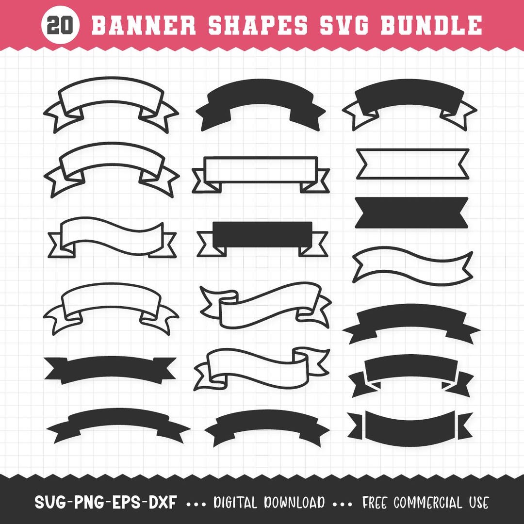 Banner SVG PNG Bundle / Ribbon Banner SVG / Banner Svg / Banner Outline ...
