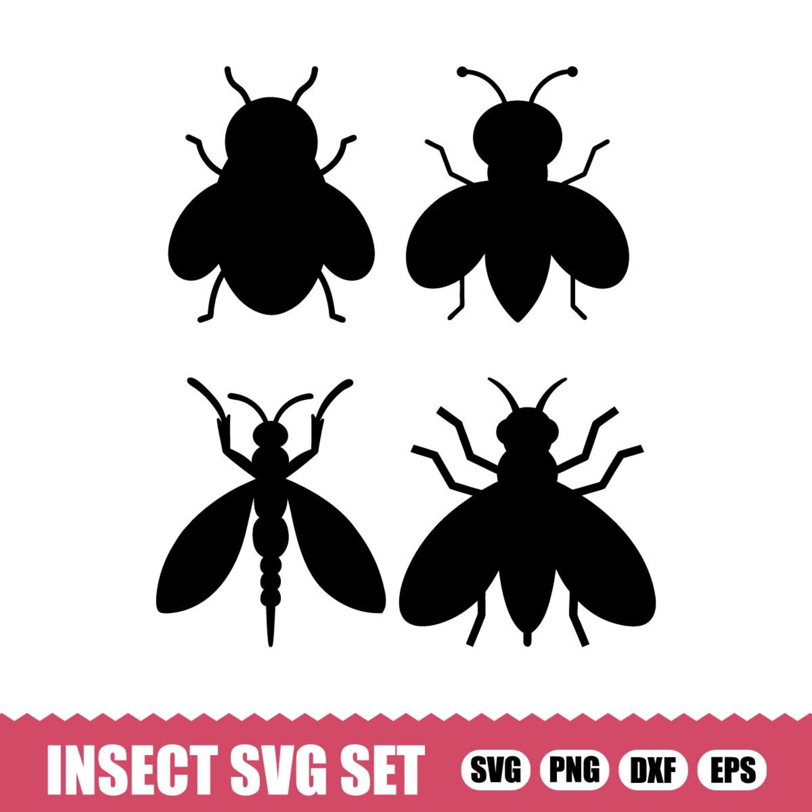 Insect SVG, Insects SVG Bundle, Insect Silhouette, Insect Clipart ...