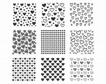 Heart Pattern SVG, Hearts Pattern SVG, Seamless Hearts, Love Pattern SVG, Hearts Background, Cut File for Cricut