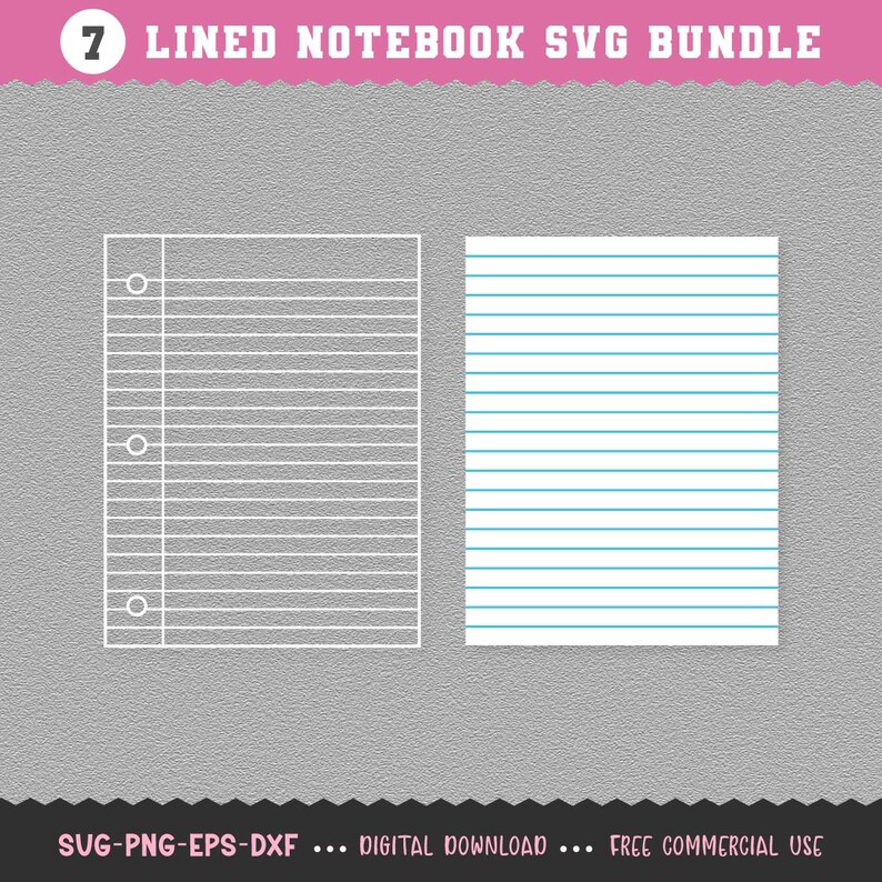 Notebook Line Svg Lined Paper SVG / Lined Notebook SVG / Notebook Paper SVG / Lined Paper ...
