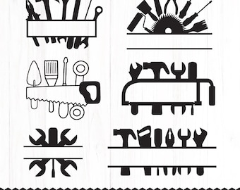 Handyman Tools Split Monogram SVG Bundle (Digital Download)
