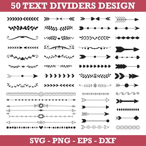 Text Divider SVG, Divider SVG, Dividers Borders SVG, Text Divider Clipart, Floral Divider Svg, Wedding Divider, Decorative Lines, Divider