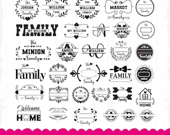Family Monogram SVG Bundle, 55 Wreath Designs (Digital Download)