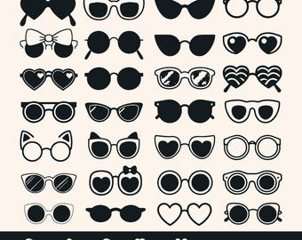 Sunglasses SVG Bundle, Glasses Clipart, Cut Files (Digital Download)