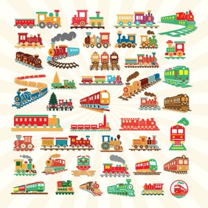 42 Tren SVG, Tren de guardería, Cumpleaños temático del tren, Tren para niños, Tren Choo Choo, Decoraciones de trenes, Tren Png, Descarga digital instantánea