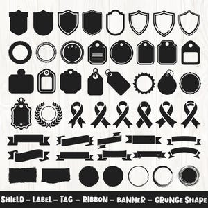 Ribbon Banner Svg, Ribbon Svg, Frames Svg, Label Clipart, Banner Svg Bundle, Banner Svg, Ribbon Banner, Badge Svg, Frames Cut File