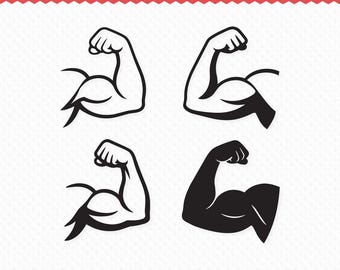 SVG de bíceps / SVG de músculo / SVG de flexão de braço / SVG de musculação / Arquivo de corte para Cricut / Download instantâneo