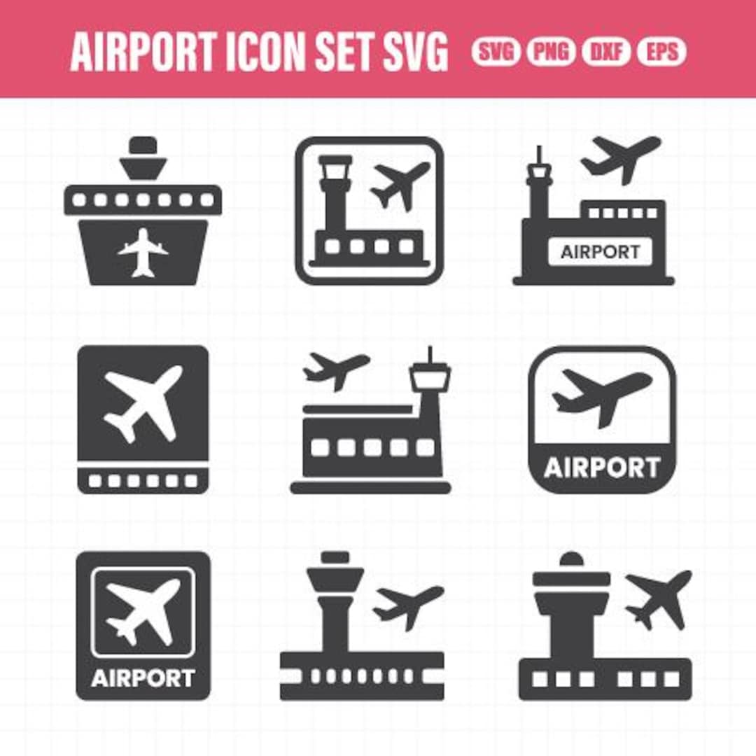 Airport SVG, Airport SVG Design, Airplane SVG, Airport Icon, Airport ...