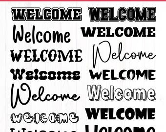 Welcome Sign SVG Bundle, Farmhouse Style (Digital Download)