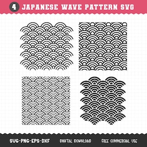 Japanisches Wellenmuster SVG / Japanische Welle SVG / Japanisches Muster SVG / Wellenmuster Plotterdatei / Cut Files für Cricut / Instant Download