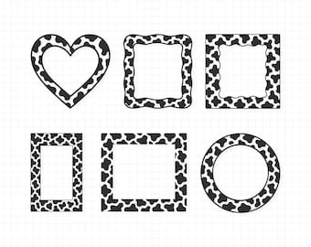 Cow Print Frame SVG / Cow Frame SVG / Cow Print Border / Animal Print Frame SVG / Frame Svg Bundle / Cut Files For Cricut / Instant Download