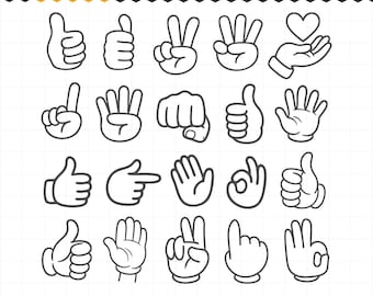 Hand Symbol SVG, Hand Symbol Clipart, Hands SVG Bundle, Hand Cricut, Hand Cut File, Waving Hand (Digital Download)