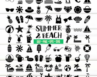 Bundle SVG Summer Beach, fichiers de coupe Cricut (téléchargement numérique)