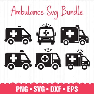 救急車 SVG、救急車 PNG、救急車 クリップアート、救急車、救急車 カット ファイル、緊急車両、医療 SVG