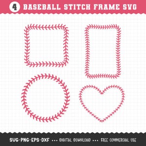 Basebollram SVG / Basebollstygnram / Basebollcirkel / Basebollgräns SVG / Basebollstygn SVG / Klippfiler för Cricut