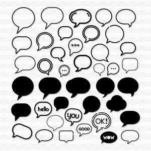 Speech Bubbles Svg, Speech Bubble, Bubble Vector, Speech Bubble Svg, Bubbles Svg, Comic Speech Bubble, Bubble Clipart, Digital Download