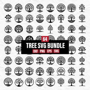 Tree SVG bundle, Tree of life Svg, Family tree svg, Tree roots svg, Tree of life Clipart,Tree Cut Files, Tree Silhouette, Tree PNG