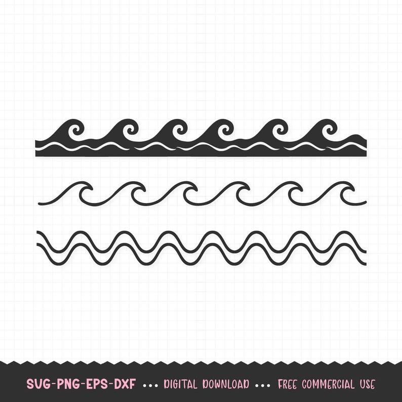 Wave Border SVG, Wavy Border SVG, Waves Borders, Wave SVG Bundle, Ocean ...