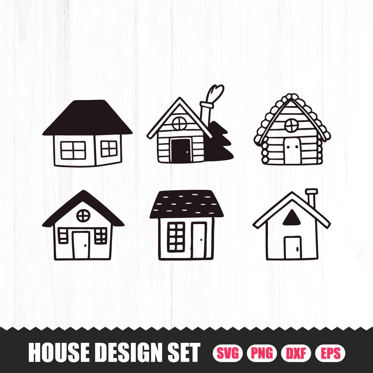 House SVG Bundle, Doodle Home Clipart (digital Download) - Etsy