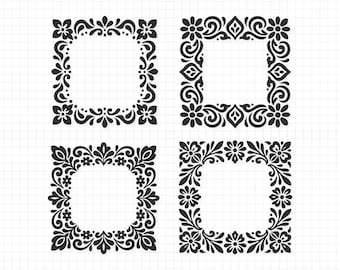 Talavera SVG, Talavera Inspired Decorative Frame SVG, Talavera PNG, Talavera Invite, Cut File for Cricut