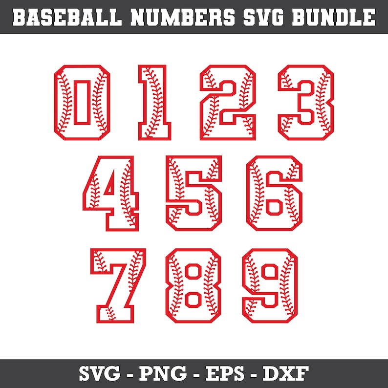 Baseball Numbers SVG, Softball Jersey Font (digital Download) - Etsy