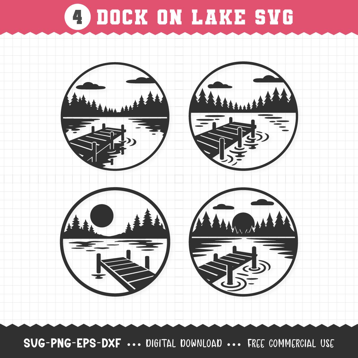 Lake Dock SVG / Lake Life SVG / Lake Scene SVG / Fishing Dock / Wooden ...