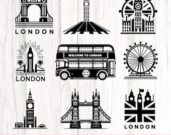 London Landmarks SVG Clipart Bundle (Digital Download)