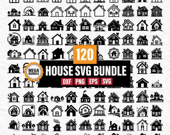 120 House Svg Bundle, House silhouette, Little House Svg, House Outline svg, Floral house SVG, House Clipart, Home Svg, Sweet Home Svg