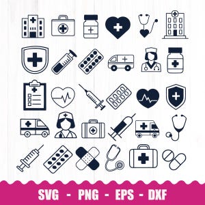 Svg médical, PNG médical, équipement médical, ensemble Svg infirmière, clipart médical, Svg médecin, stéthoscope Svg, Svg médecin, Svg infirmière