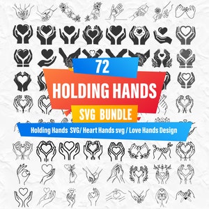 Hände halten SVG-Bundle, Familie Hände SVG, Herz Hände geschnitten Datei, Paar Hände SVG, Liebe Hände svg, Floral Hände Linie Art, sofort Download