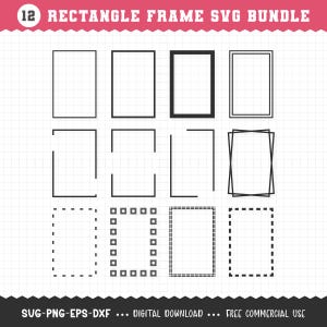 Rectangle Frame SVG / Rectangle Border SVG / Rectangle SVG / Borders Svg / Frame Svg Bundle / Cut Files For Cricut / Instant Download