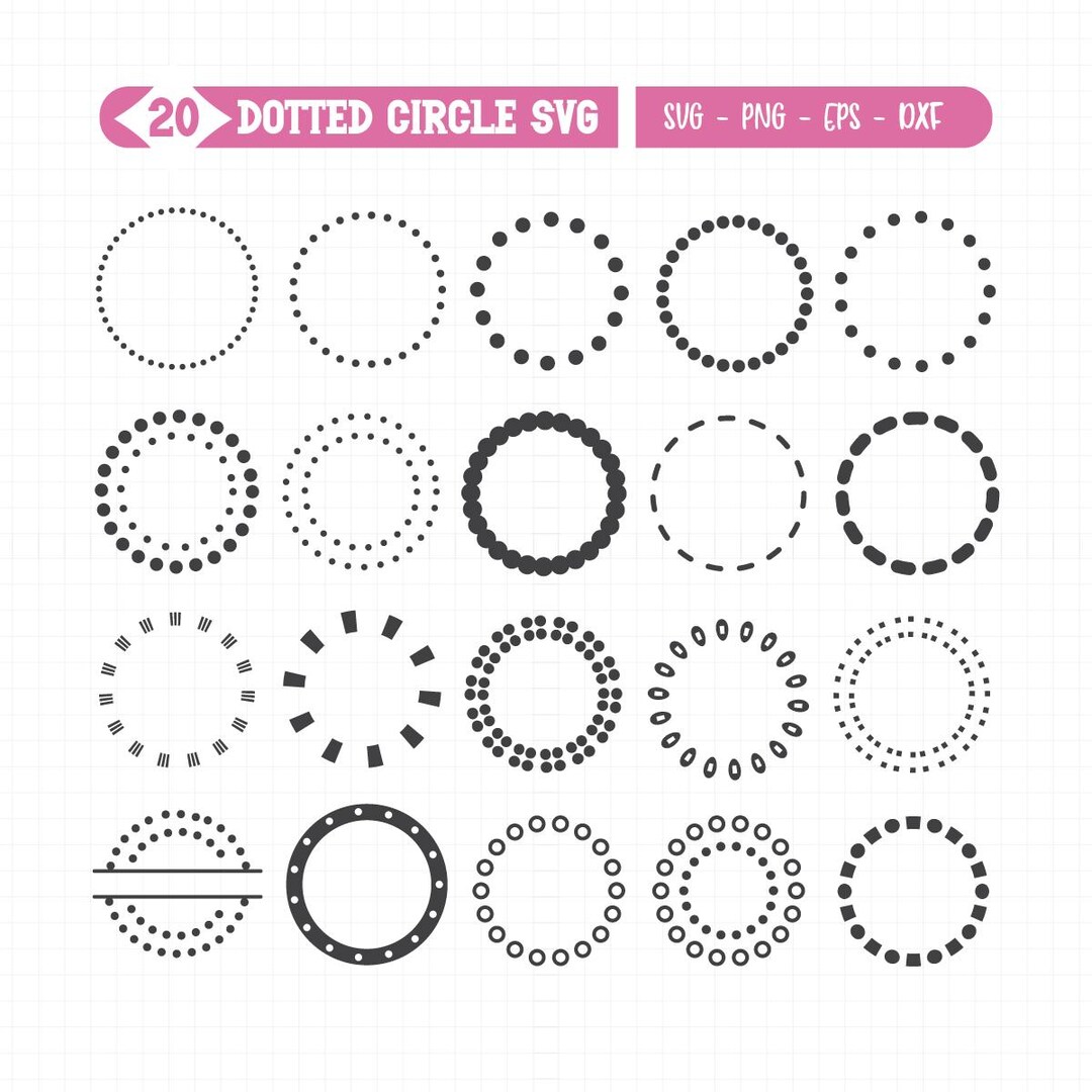 Dotted Circle Frame, Circle Frame SVG, Dotted Circle SVG, Circle Border ...