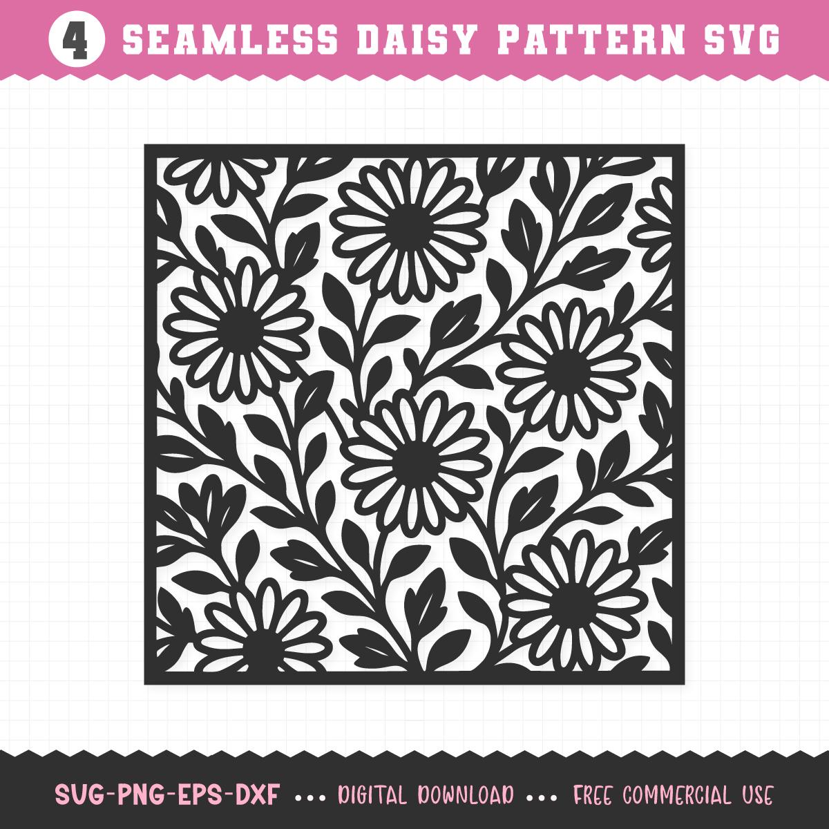 Daisy Pattern SVG, Seamless Daisy SVG, Daisy Pattern, Daisy Print ...