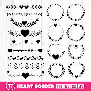 Heart Wreath Svg, Heart Border Svg, Heart Monogram Svg, Heart Text Divider, Heart Svg Bundle, Heart Doodle Svg, Hand Drawn Heart Svg